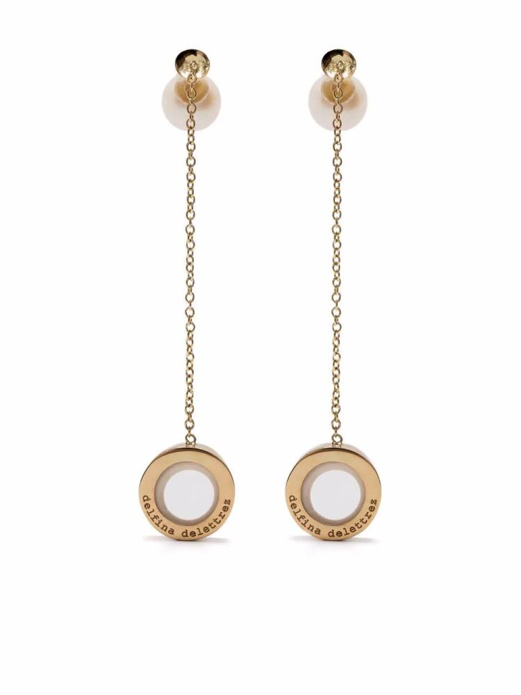 Delfina Delettrez 18kt yellow gold pearl Sonic earpod earrings Cover