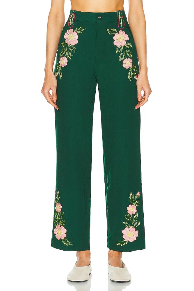 BODE Prarie Rose Trouser in Green Cover