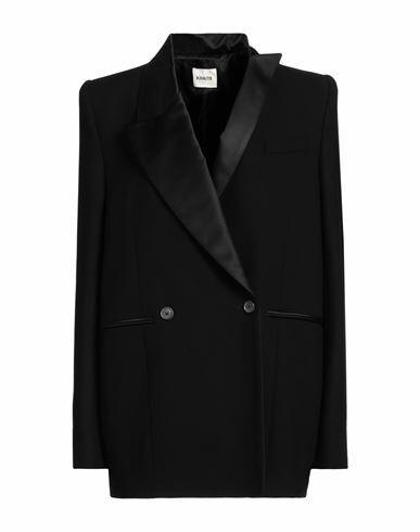 Khaite Woman Blazer Black Viscose, Virgin Wool, Elastane, Cotton Cover