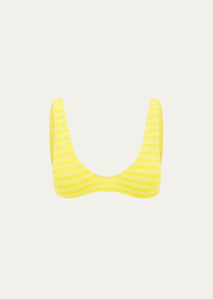 bond-eye swim Limoncello Stripe Scout Crop Bikini Top Cover