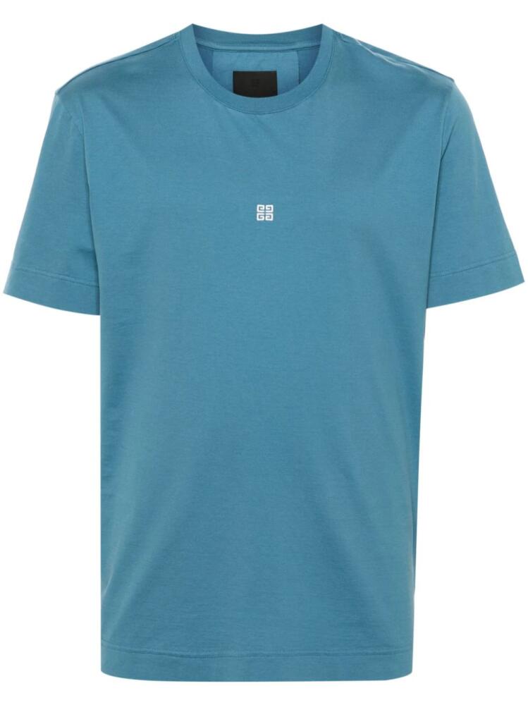 Givenchy 4G-embroidered cotton T-shirt - Blue Cover