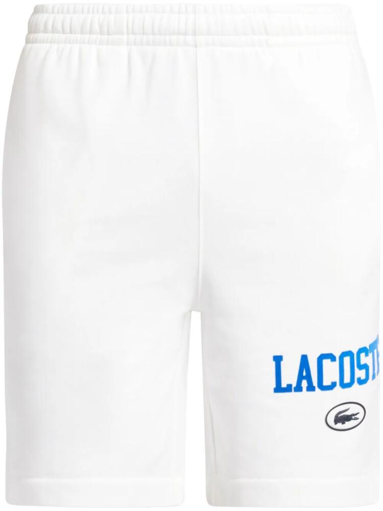 Lacoste logo-print organic cotton shorts - White Cover