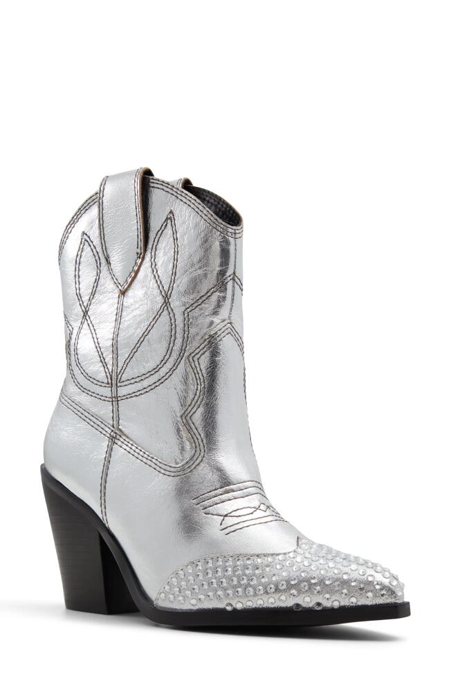 ALDO Omaha Western Bootie in Silver Cover