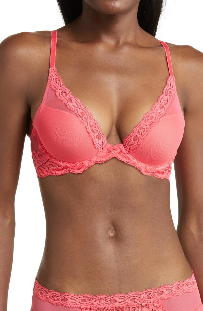 Natori Feathers Plunge T-Shirt Bra in Hibiscus Cover