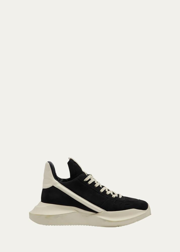 Rick Owens Men's Leather Geth Runner High-Top Sneakers Cover