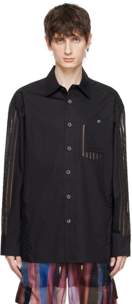 Feng Chen Wang Black Paneled Shirt Cover