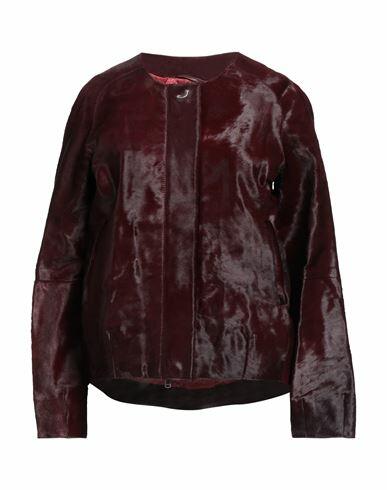 Jacob Cohёn Woman Jacket Burgundy Cow leather Cover