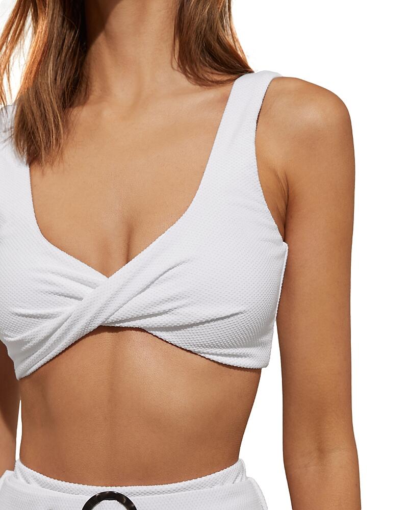 Reiss Danielle Textured Twist Front Bikini Top Cover