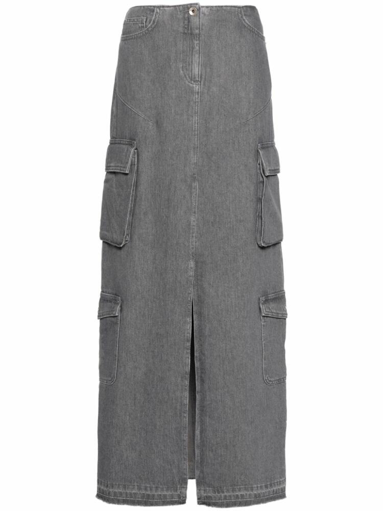 Patrizia Pepe logo-plaque maxi skirt - Grey Cover