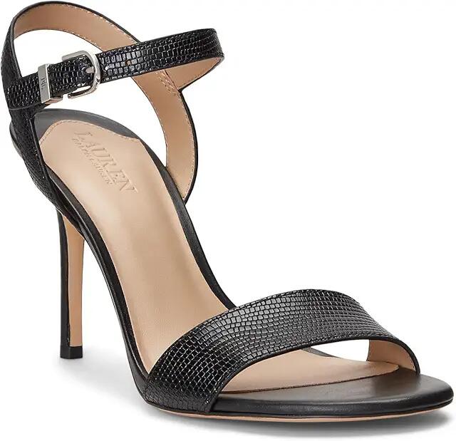 Lauren Ralph Lauren Gwen Sandals (Black 1) Women's Wedge Shoes Cover