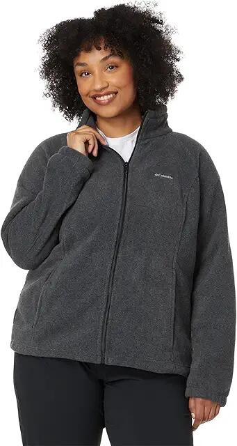 Columbia Plus Size Benton Springs Full Zip (Charcoal) Women's Coat Cover