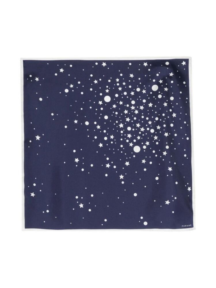 FURSAC star-print silk scarf - Blue Cover