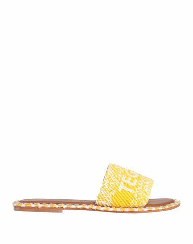 De Siena Woman Sandals Yellow Textile fibers Cover