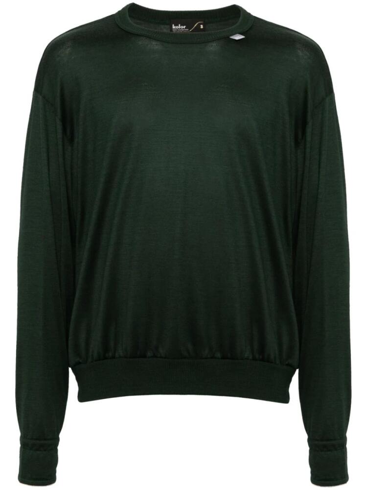 Kolor long-sleeve wool T-shirt - Green Cover