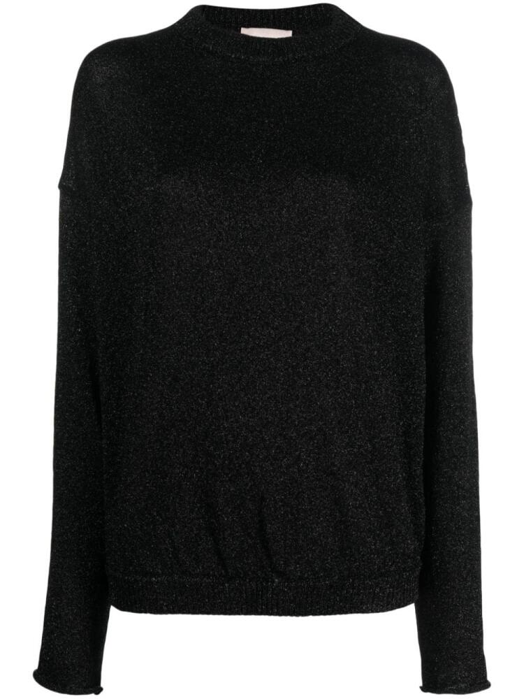 Semicouture metallic-threading crew-neck jumper - Black Cover