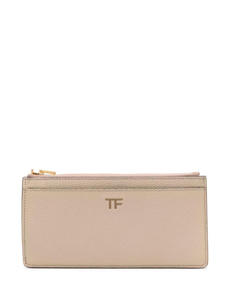 TOM FORD logo-plaque leather wallet - Neutrals Cover