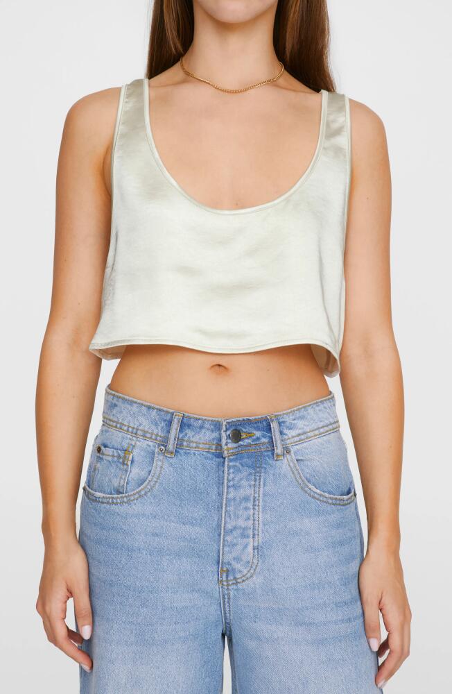 NASTY GAL Crop Satin Tank in Oyster Cover