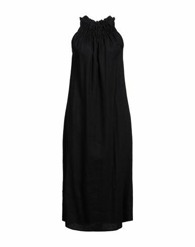 19.70 Nineteen Seventy Woman Midi dress Black Linen Cover