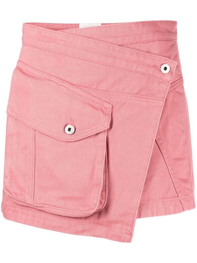 Feng Chen Wang asymmetric cargo-pocket miniskirt - Pink Cover