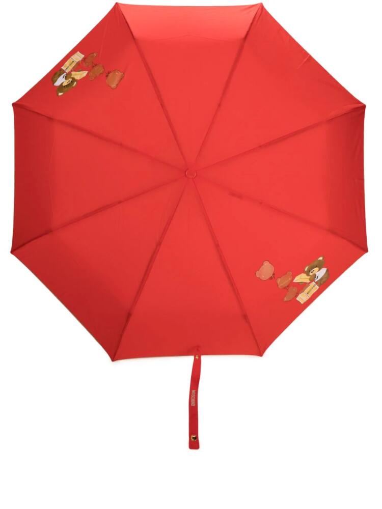 Moschino Teddy Bear-handle compact umbrella - Red Cover