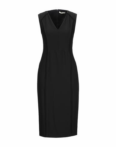 Seventy Sergio Tegon Woman Midi dress Black Polyester, Viscose, Elastane Cover