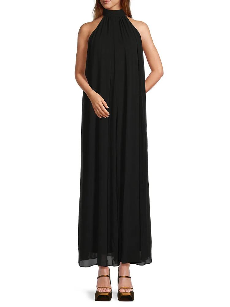 Marina Women's Halter Chiffon Wide Leg Jumpsuit - Black Cover