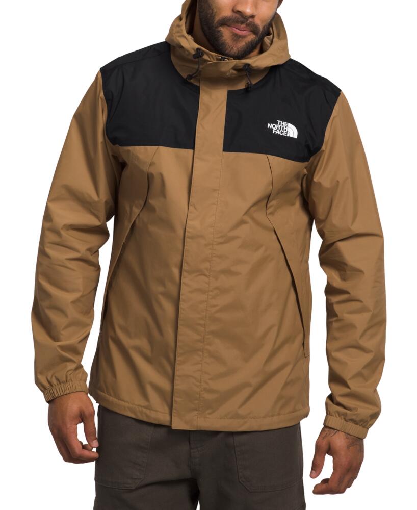 The North Face Men's Hooded Antora Logo Rain Jacket - Utility Brown/tnf Black-npf Cover