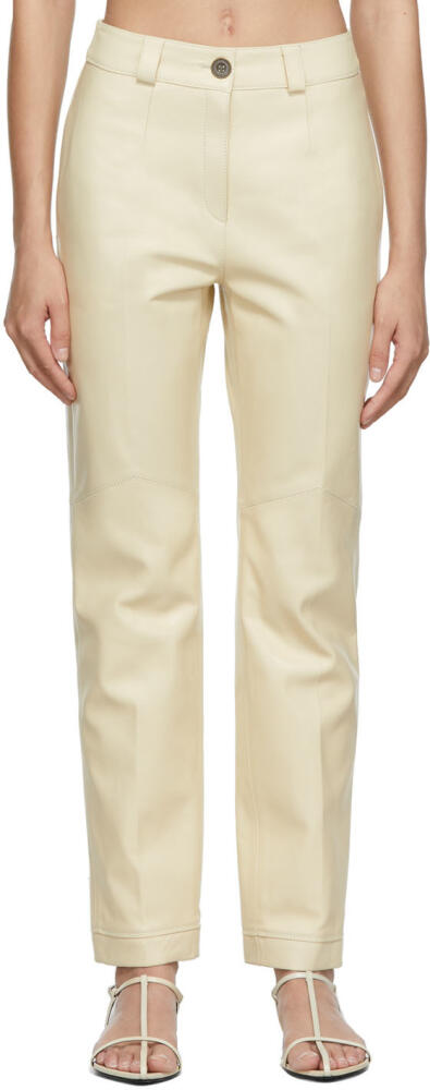 LVIR Beige Leather Pants Cover