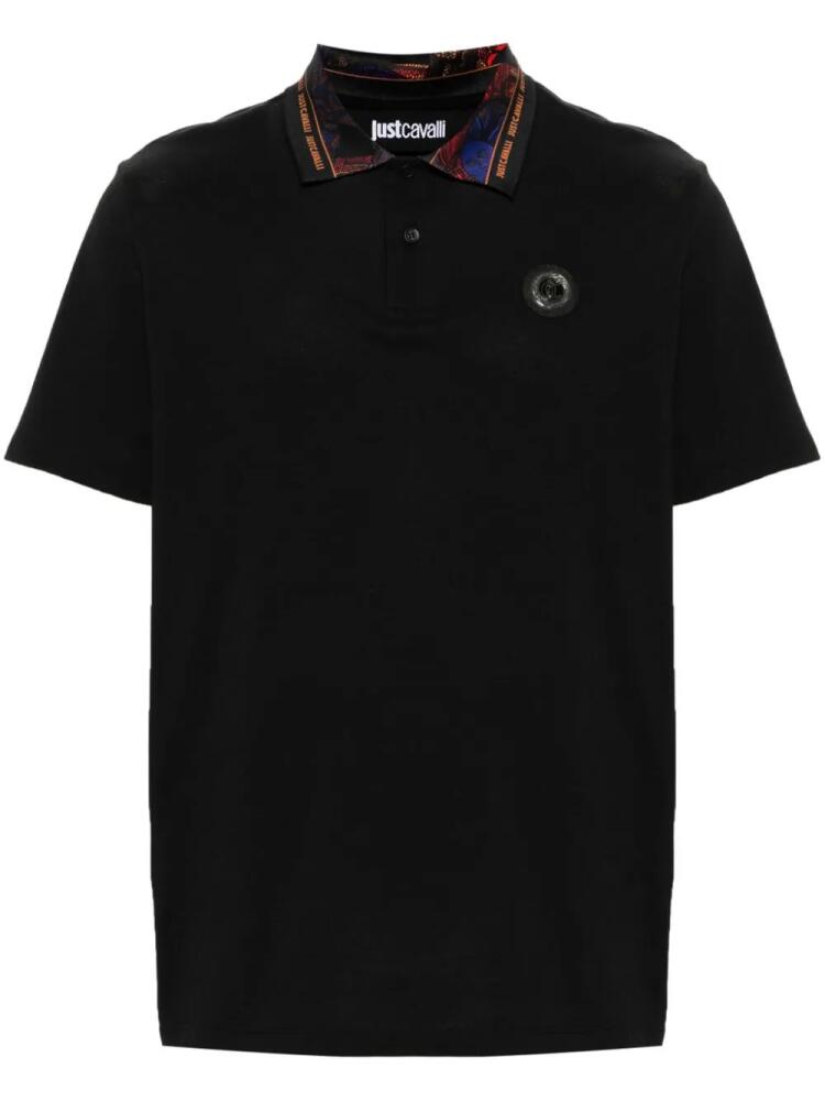 Just Cavalli logo-appliqué polo shirt - Black Cover