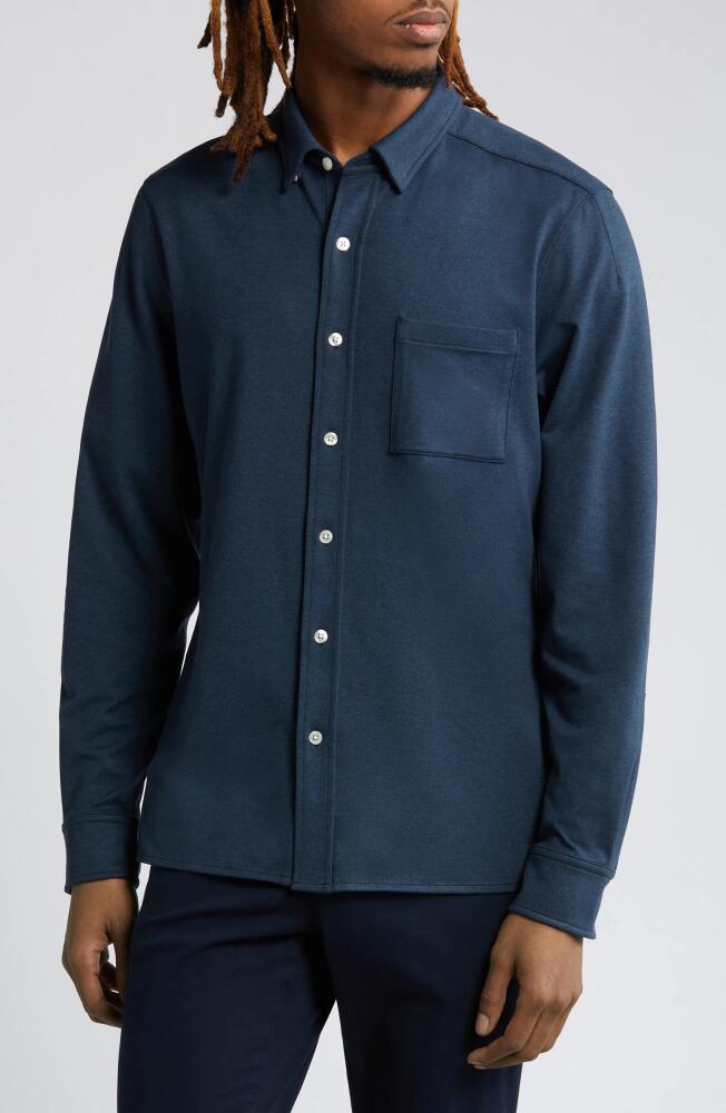 Rhone WFH Knit Button-Up Shirt in Navy Cover