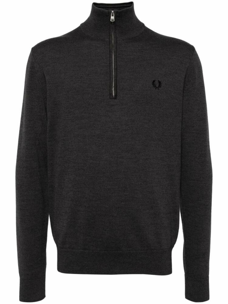 Fred Perry logo-embroidered half-zip jumper - Grey Cover