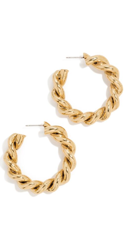 Oscar de la Renta Solid Rope Hoop Earrings Gold Cover