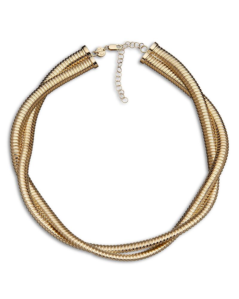 Jennifer Zeuner Maude Twisted Double Chain Choker Necklace in Gold Vermeil Sterling Silver, 11-14 Cover