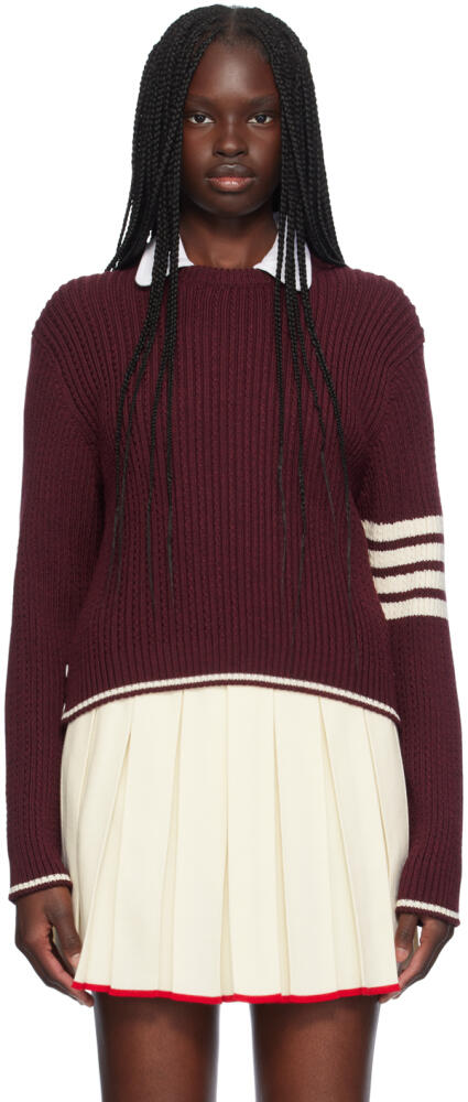 Thom Browne Red 4-Bar Cropped Sweater Cover