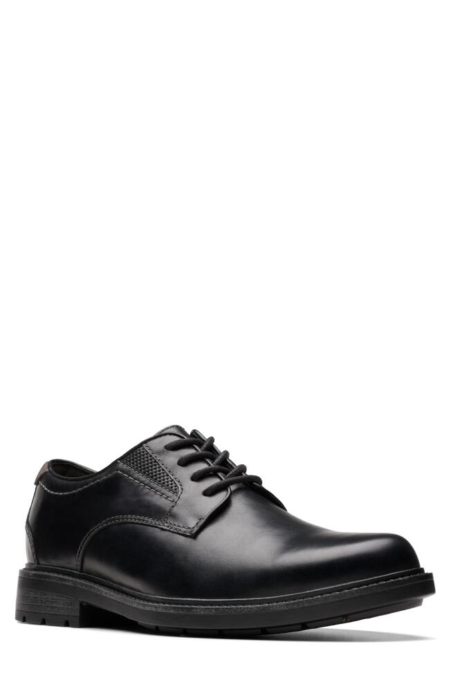 Clarks(r) Derby Sneaker in Black Leather Cover