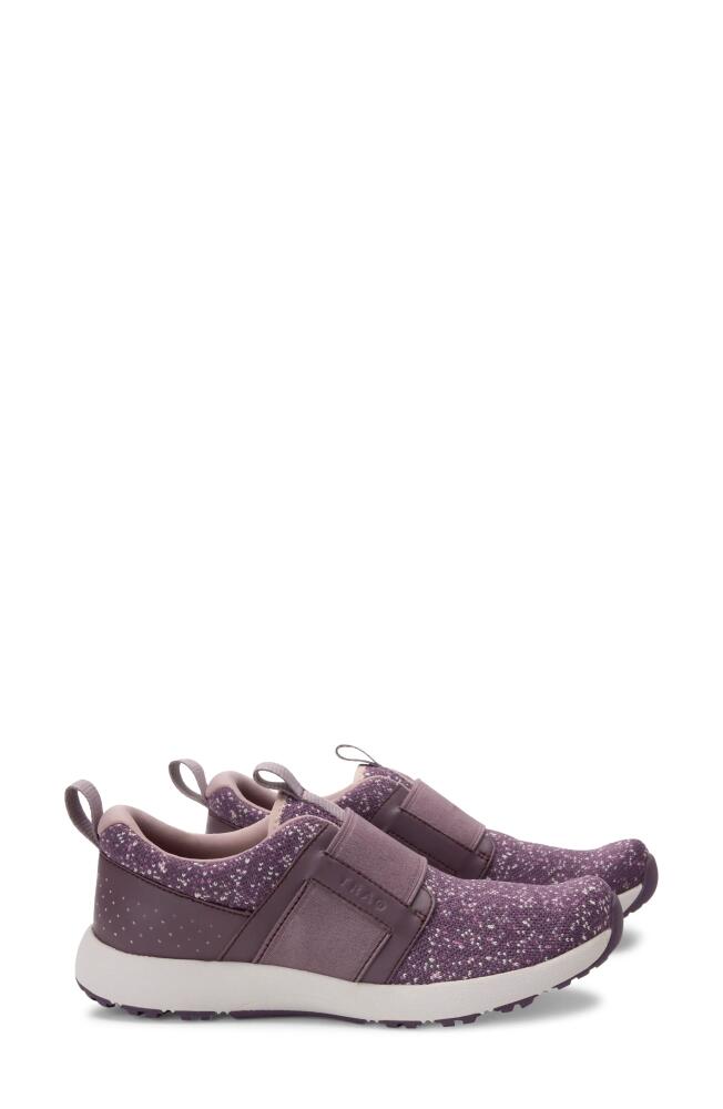 TRAQ by Alegria Volition Sneaker in Eggplant Rain Fabric Cover