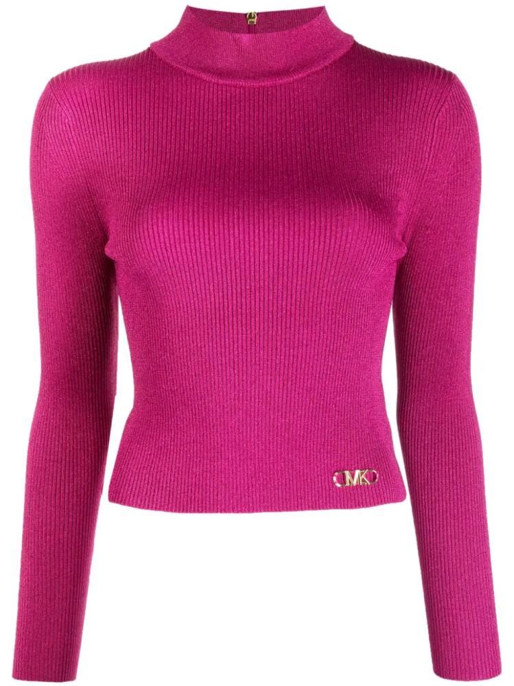 Michael Kors mock-neck lurex jumper - Purple Cover