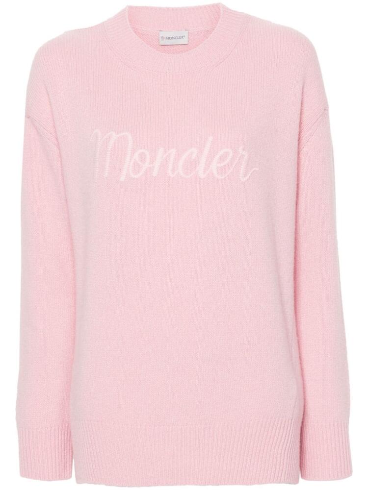 Moncler logo-embroidered jumper - Pink Cover