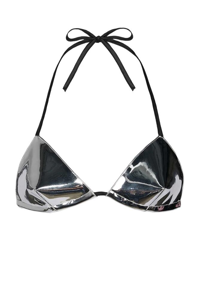 RTA Bralette Top in Metallic Silver Cover