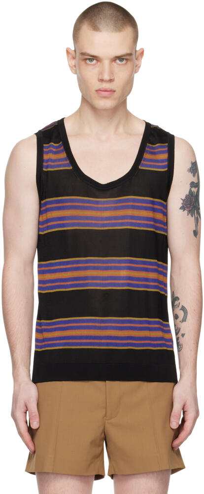 Dries Van Noten Black Striped Tank Top Cover