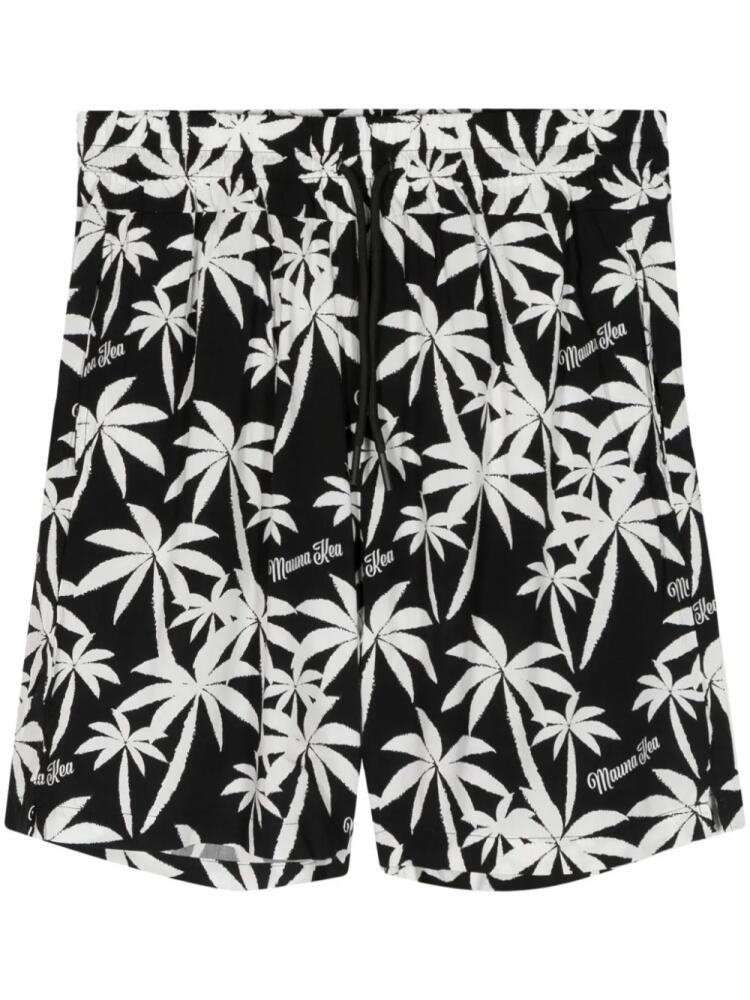 Mauna Kea palm tree-print drawstring track shorts - Black Cover