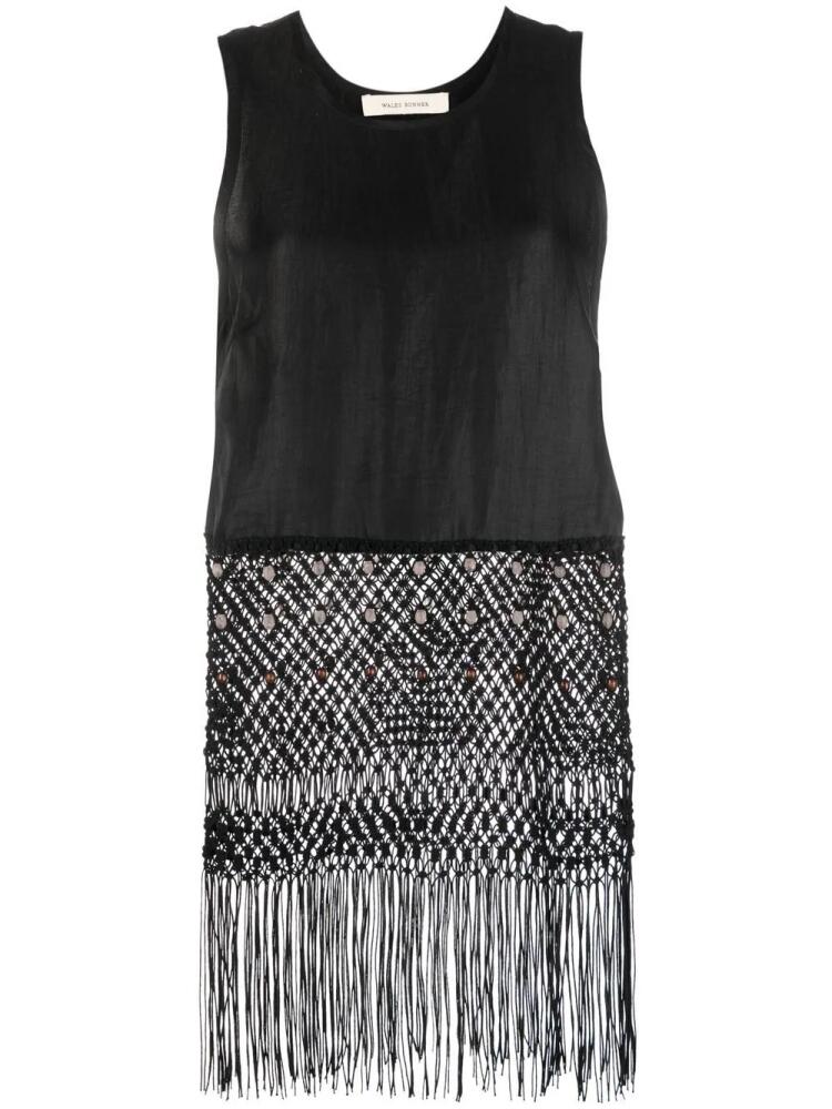 Wales Bonner sleeveless macramé top - Black Cover