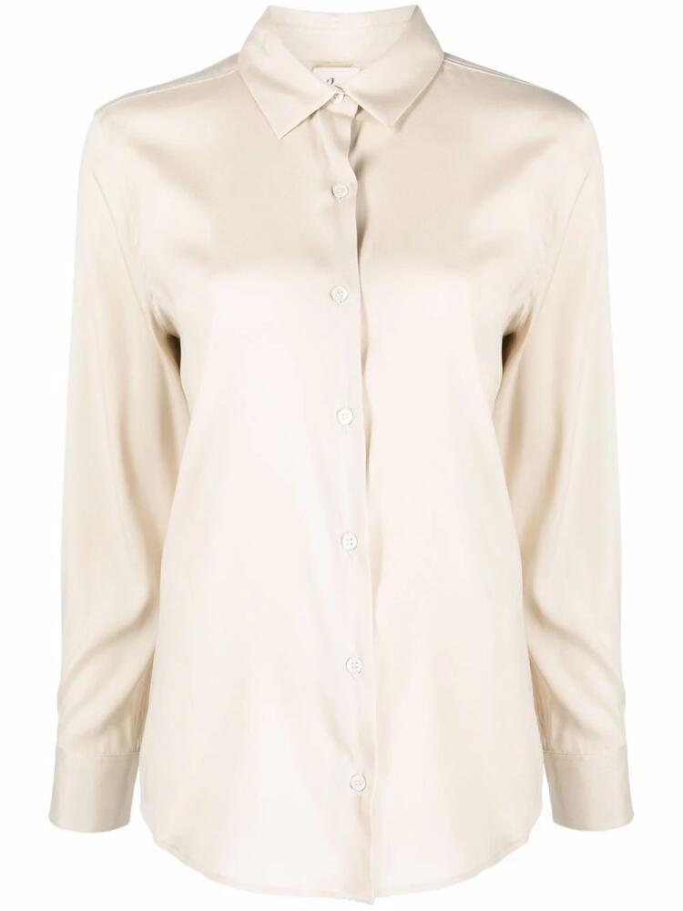 PAULA long-sleeve silk shirt - Neutrals Cover