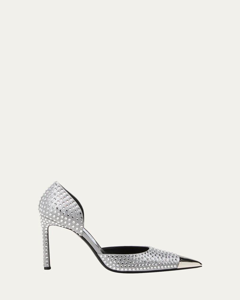 AREA x Sergio Rossi Crystal D'Orsay Metal-Toe Pumps Cover