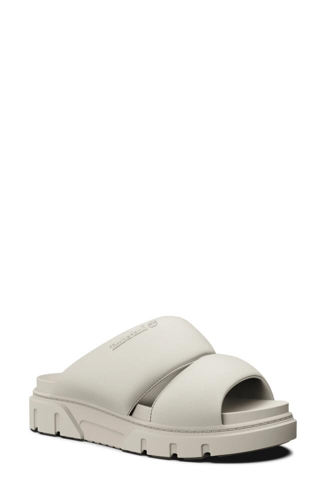 Timberland Greyfield Slide Sandal in White Knit Cover