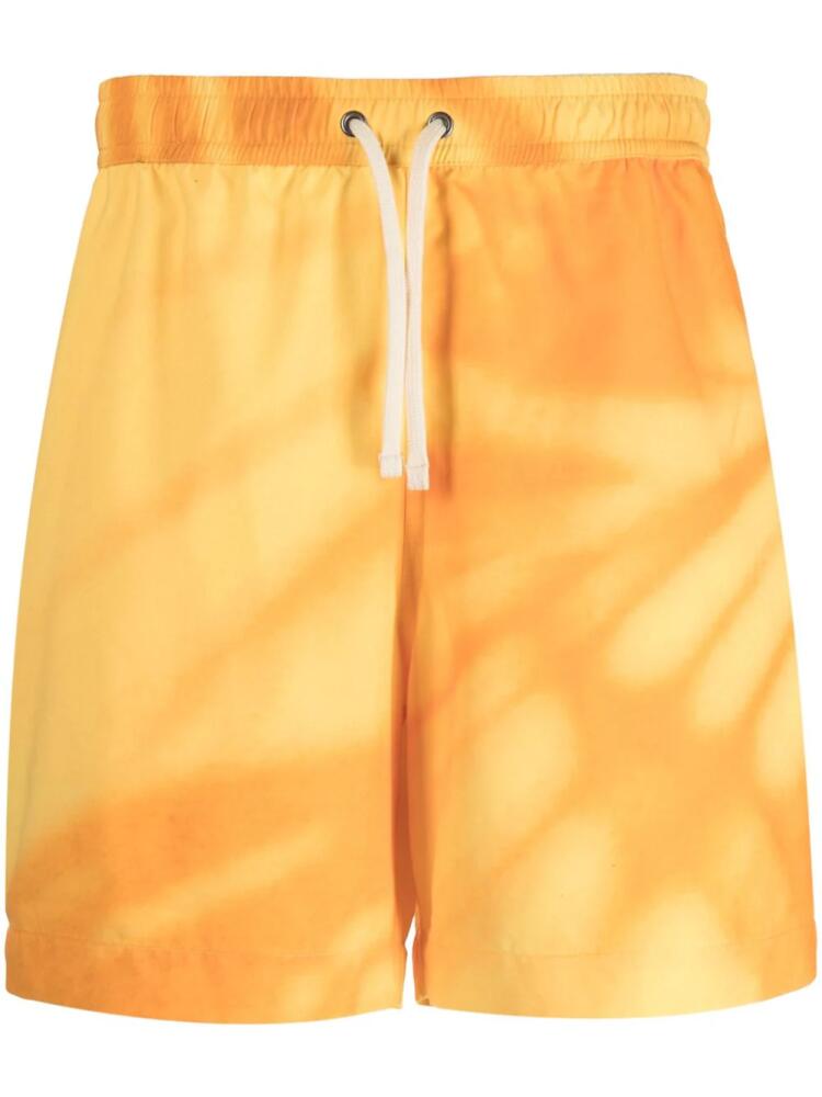 BLUE SKY INN Gold Shadow abstract-print swim shorts - Orange Cover