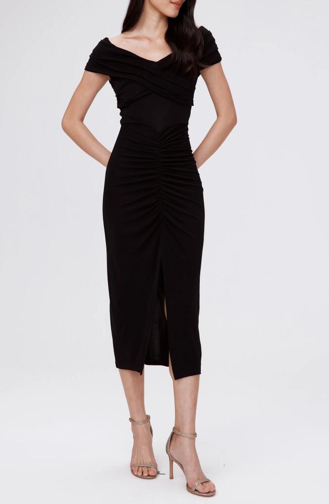 Diane von Furstenberg Stephen Portrait Neck Midi Dress in Black Cover