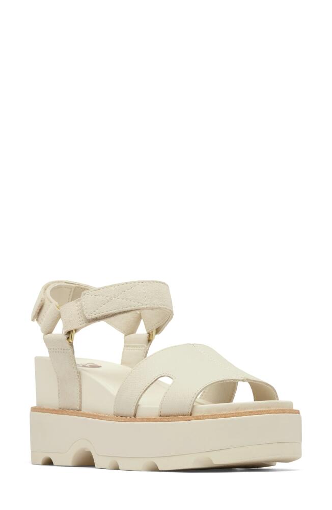 SOREL Joanie IV Ankle Strap Platform Wedge Sandal in Chalk/Chalk Cover