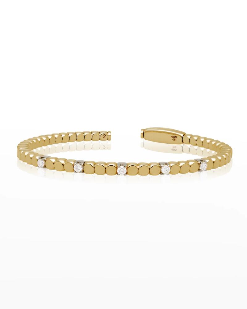 Roberto Demeglio Yellow Gold Dado Bangle with 5 Diamonds Cover