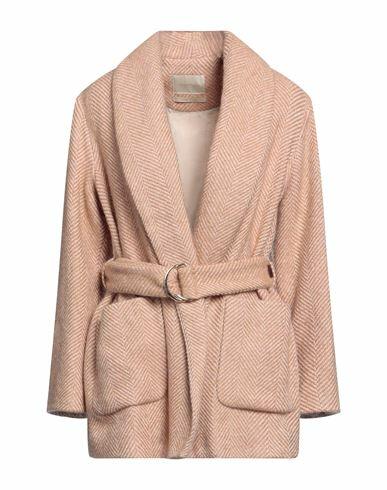 Momoní Woman Coat Sand Virgin Wool, Acrylic, Mohair wool, Polyamide Cover